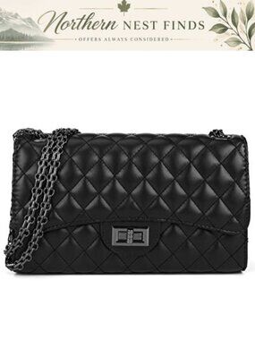 Quilted Crossbody Bag Chain Strap Shoulder Purse Stylish Clutch